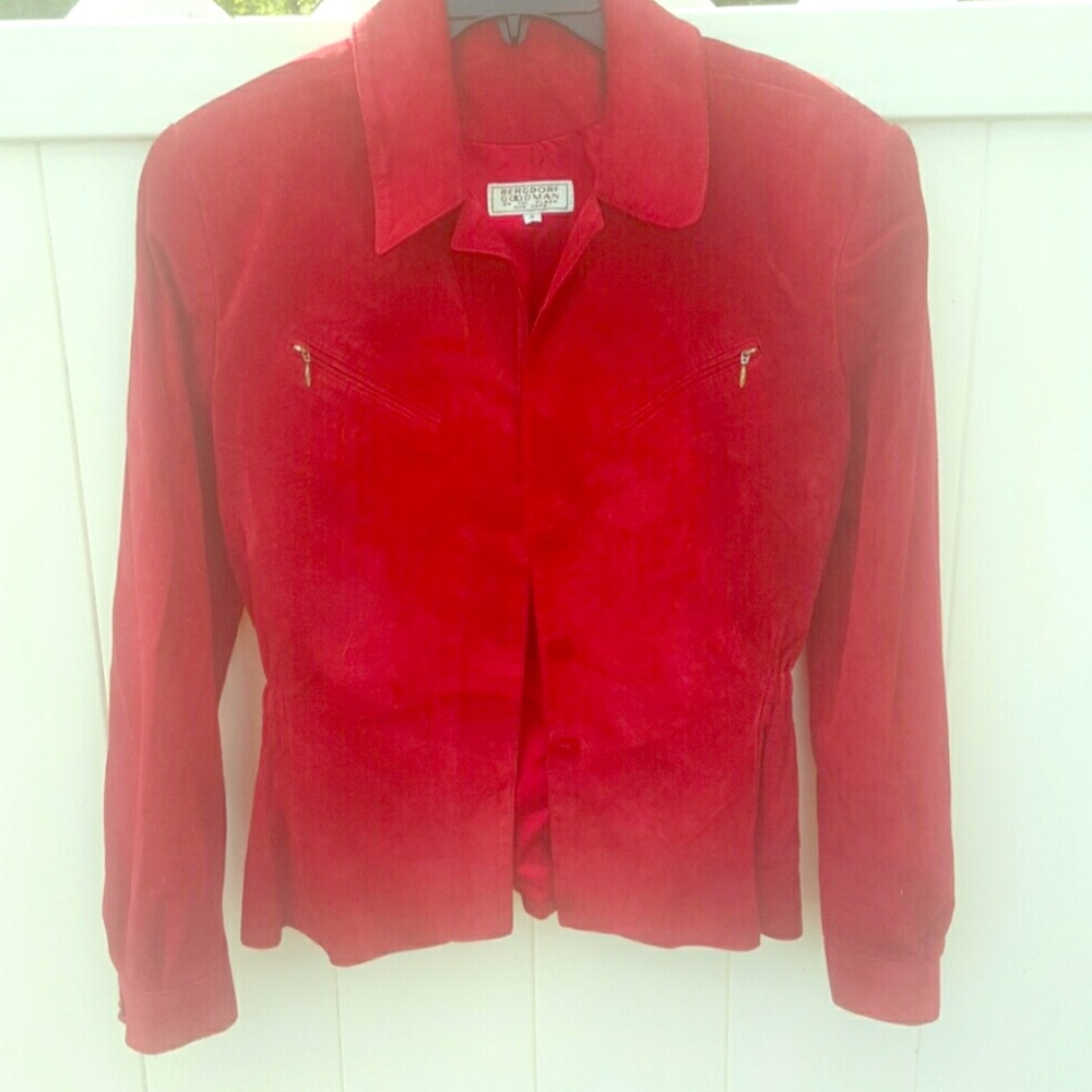 Red suede jacket coat
